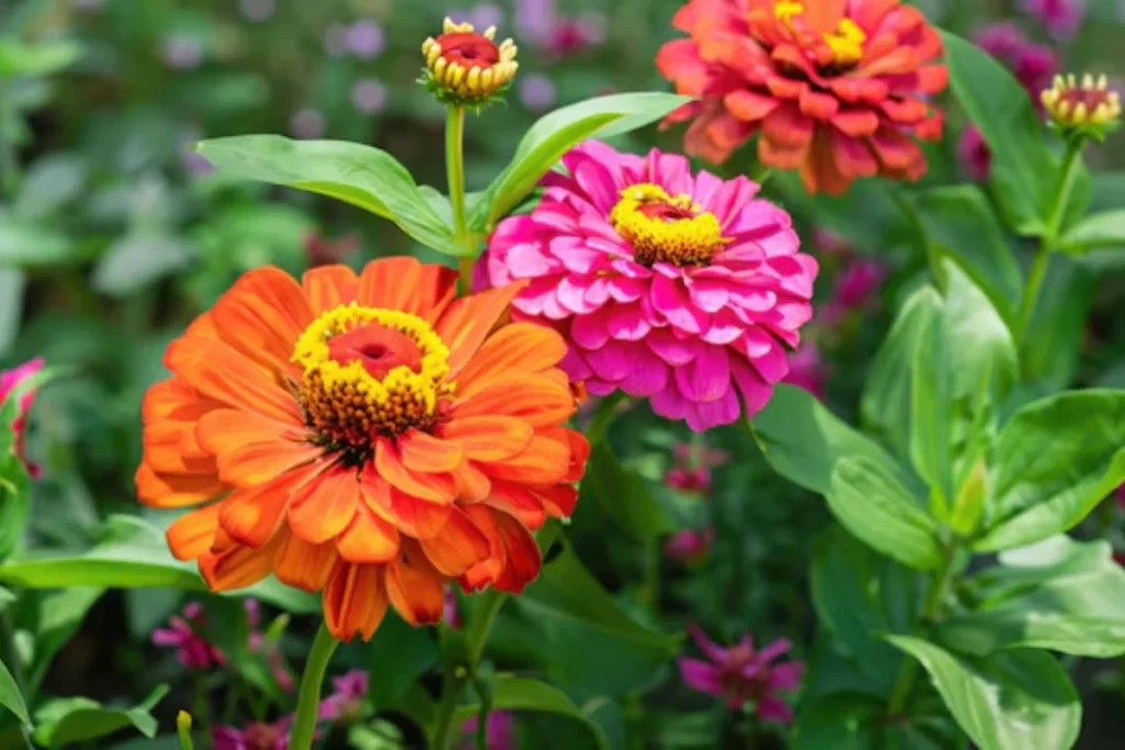 flores Zinnia para jardim pequeno