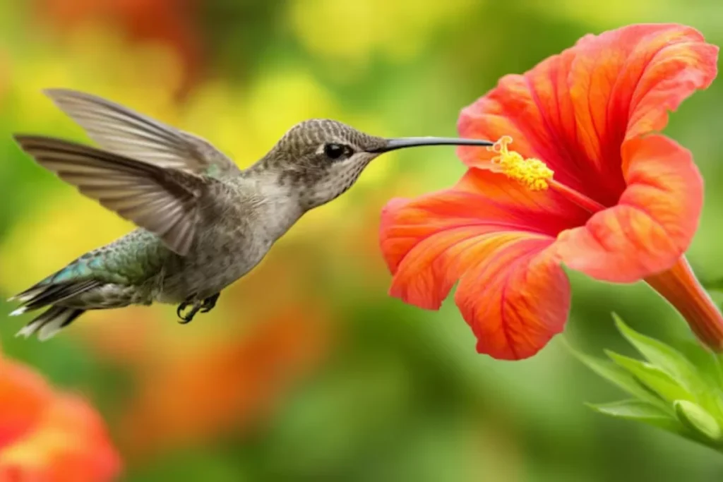beija flor coletando nécta