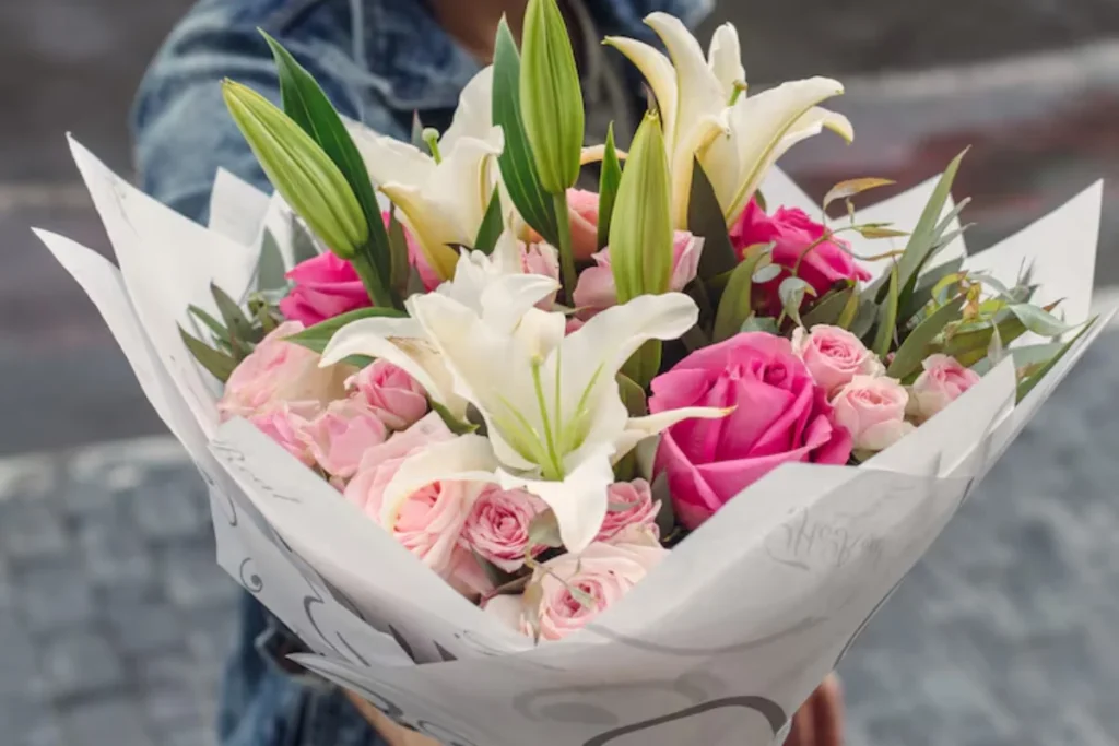 buque de flores para o dia da mulher