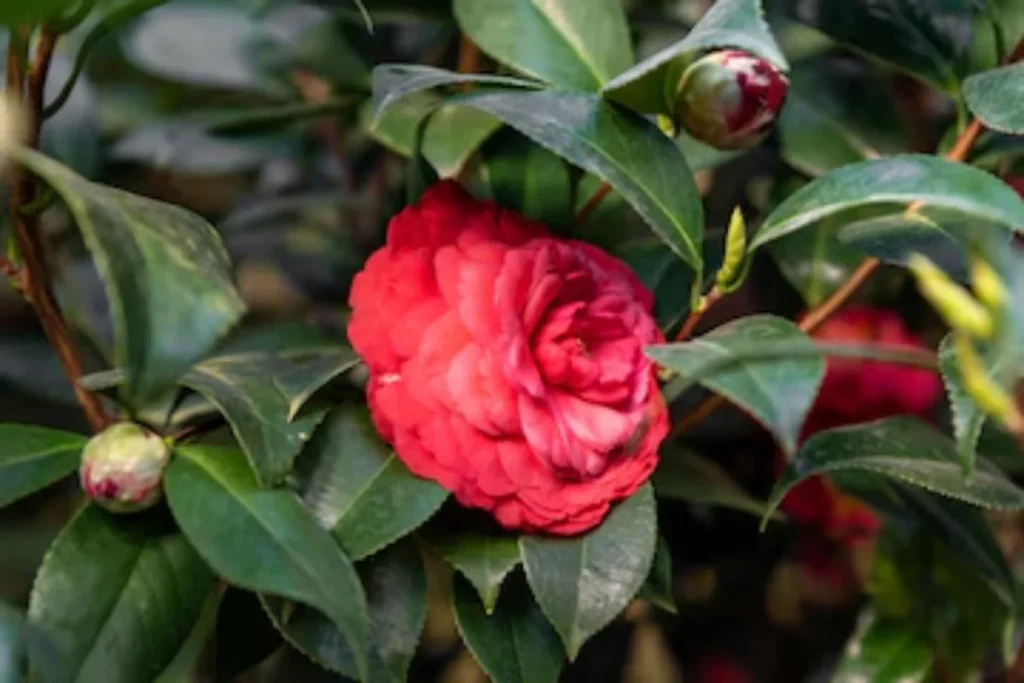 15 Flores de sombra: Nomes, fotos e como cuidar 9 Camélia: Camellia japonica