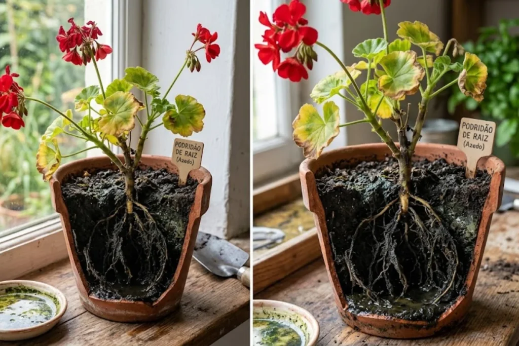 Plantas com Podridão de Raiz
