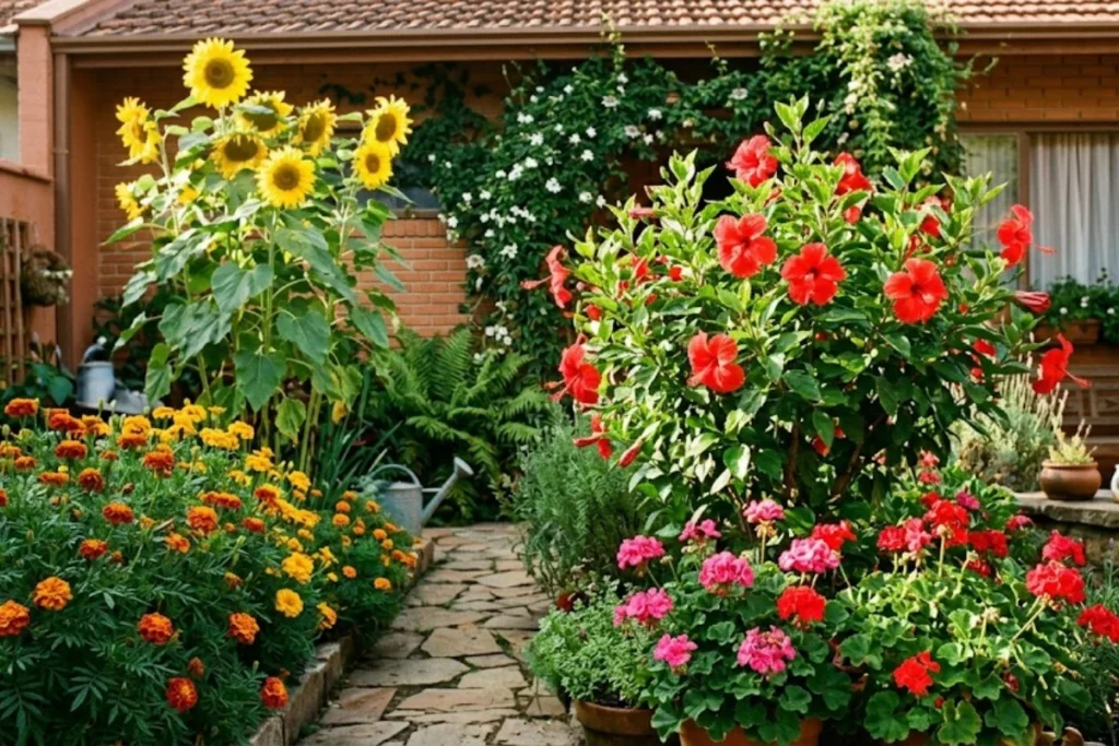 Jardim com Flores Resistentes
