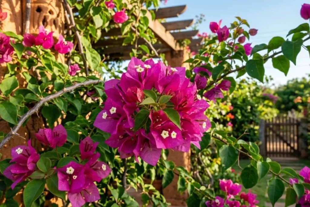 flores buganvília em uma varanda