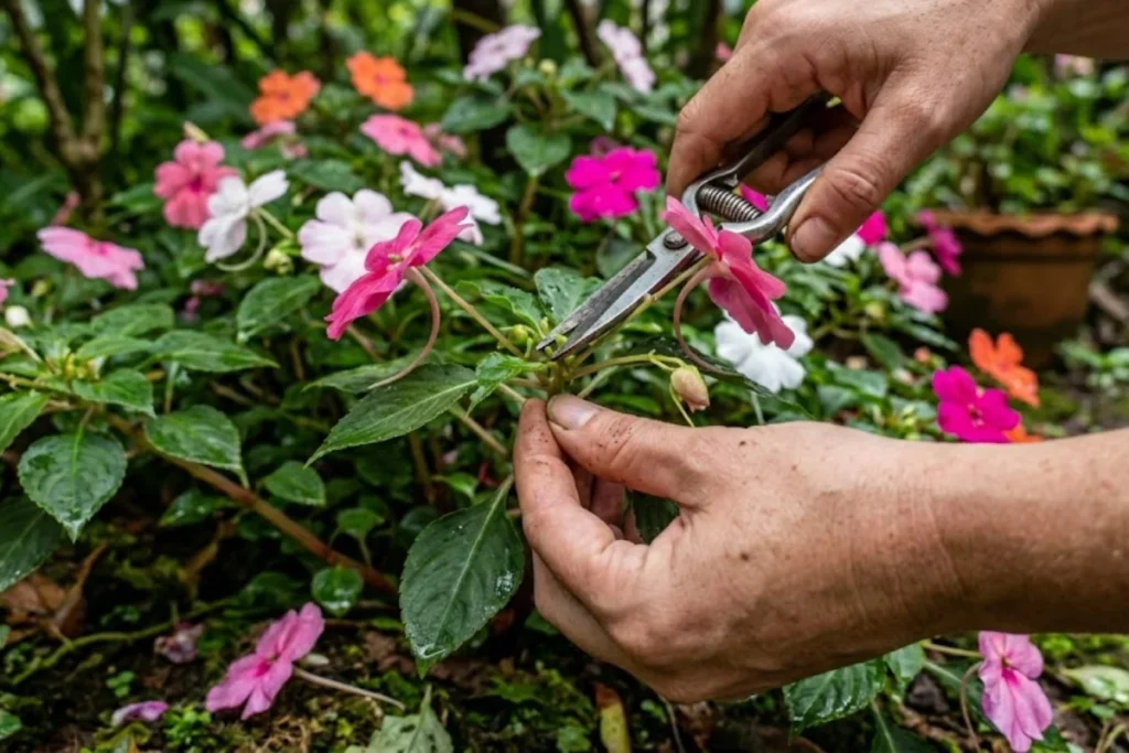 Flor impatiens: Como plantar e cuidar para ter floração o ano todo 8 Podando a flor impatiens