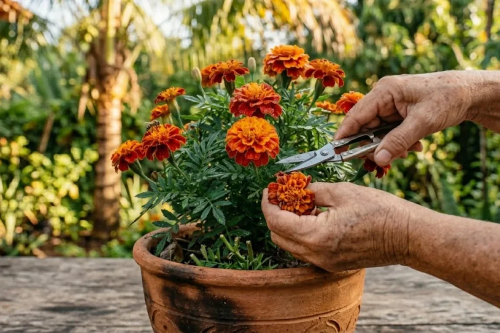 Flor tagetes: Guia completo de plantio e cuidados 8 Poda da flor tagetes